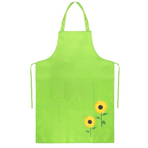 Epokus Schürze Gärtner, Sonnenblumen Gärtnerschürze, Grün Karneval Gärtnerin Kostüm, Gärtner Kostüm Grillschürze mit Taschen, Damen Erwachsene Gärtner Schürze für Fasching Karneval Cosplay Mottoparty von Epokus