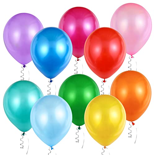 Luftballons Bunt, 60 Stück 12 Zoll Farben Latex Ballons, Blau Rosa Weiß Helium Balloons mit Bändern, Partyballon Dekorationen für Geburtstage Hochzeit Valentinstag Graduierung Kommunion Thema Party von Epokus