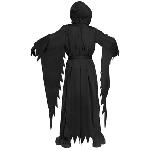 Schauriges Screaming Ghost Kostüm, Gruseliges Geistergesicht Scream Kostüm, Scary Erwachsene Halloween Kostüm mit Scream Mask Spielzeugmesser, Geist Kostüm für Halloween Karneval Faschings Cosplay von Epokus