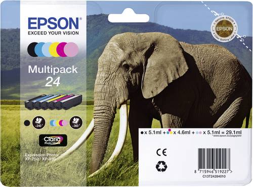 Epson Druckerpatrone T2428, 24 Original Kombi-Pack Schwarz, Cyan, Magenta, Gelb, Hell Cyan, Hell Mag von Epson