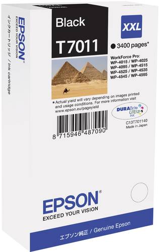 Epson Druckerpatrone T7011, XXL Original Schwarz C13T70114010 von Epson