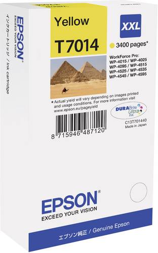 Epson Druckerpatrone T7014, XXL Original Gelb C13T70144010 von Epson