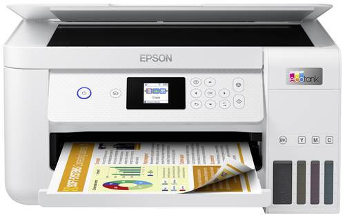 Epson EcoTank ET-2856 Multifunktionsdrucker Tintenstrahl Farbe A4 Drucker, Scanner, Kopierer Duplex, von Epson