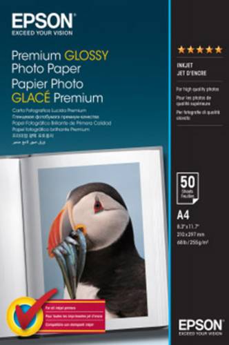 Epson Premium Glossy Photo Paper C13S041624 Fotopapier 255 g/m² 50 Blatt Hochglänzend von Epson