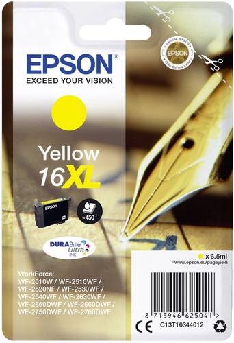 Epson Druckerpatrone T1634, 16XL Original Gelb C13T16344012 von Epson