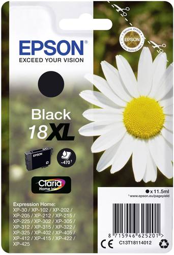 Epson Druckerpatrone T1811, 18XL Original Schwarz C13T18114012 von Epson