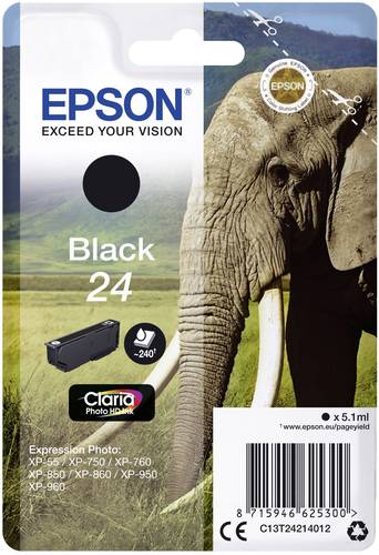 Epson Druckerpatrone T2421, 24 Original Schwarz C13T24214012 von Epson