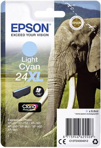 Epson Druckerpatrone T2435, 24XL Original Hell Cyan C13T24354012 von Epson