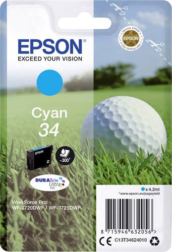 Epson Druckerpatrone T3462, 34 Original Cyan C13T34624010 von Epson