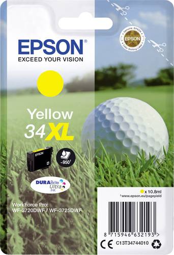 Epson Druckerpatrone T3474, 34XL Original Gelb C13T34744010 von Epson