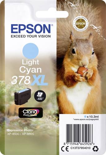 Epson Druckerpatrone T3795, 378XL Original Hell Cyan C13T37954010 von Epson