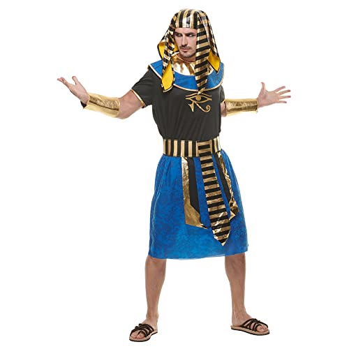 EraSpooky Ägyptischer Pharao Cosplay Kostüm für Erwachsene Herren Auge des Horus Kostüm Halloween Party Kleidung Blau von EraSpooky