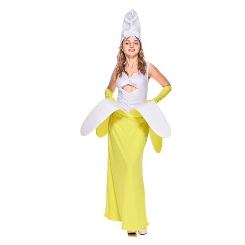 EraSpooky Damen Bananen Abendkleid Kostüm Erwachsene Halloween Karnevalskostüme Dress von EraSpooky