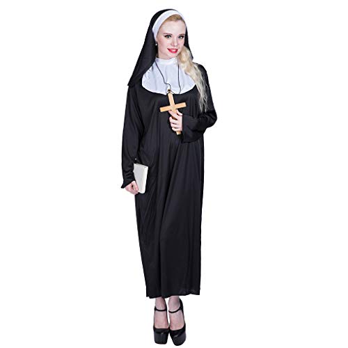 EraSpooky Damen Nonne Klosterfrau Kostüm Faschingskostüme Cosplay Halloween Party Karneval Fastnacht Kleid für Erwachsene EraSpooky Damen Nonne Klosterfrau Kostüm Faschingskostüme Cosplay Halloween Party Karneval Fastnacht Kleid für Erwachsene von EraSpooky