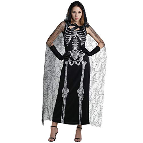 EraSpooky Damen Spinnennetz Skeleton Lady Halloween Kostüm von EraSpooky