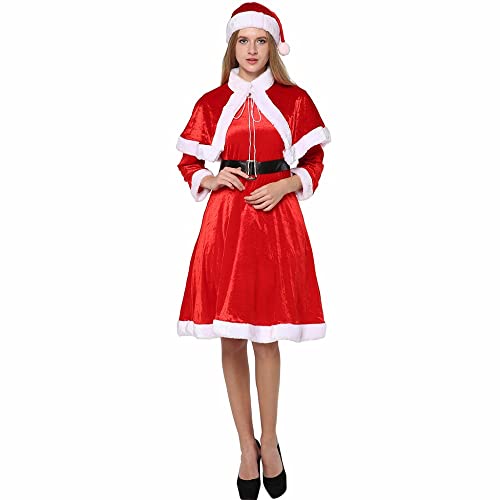 EraSpooky Damen Sweet Miss Santa Claus Outfit Erwachsene Weihnachten Kostüm von EraSpooky