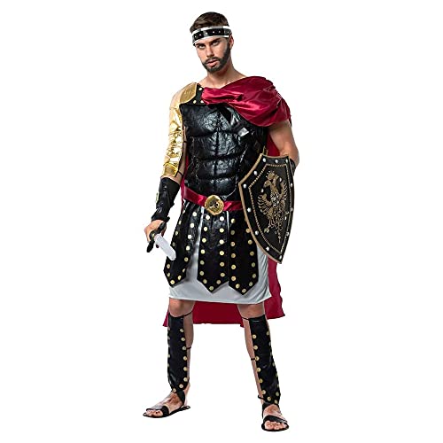 EraSpooky Erwachsener Römischer Krieger Cosplay Kostüm Herren Party Gladiator Anzug Kleidung Lustiges Halloween von EraSpooky