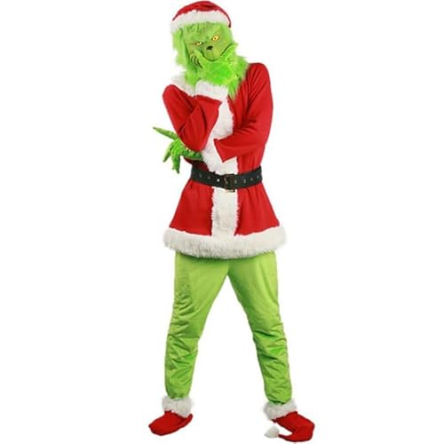 EraSpooky Grünes Monster Weihnachtskostüm Erwachsene Deluxe Herren Santa Cosplay Party Anzug M von EraSpooky