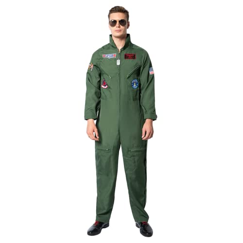 EraSpooky Herren Pilot Cosplay Kostüm Flieger Cosplay Kostüm Halloween Party Karneval Karneval Erwachsene Kleidung von EraSpooky