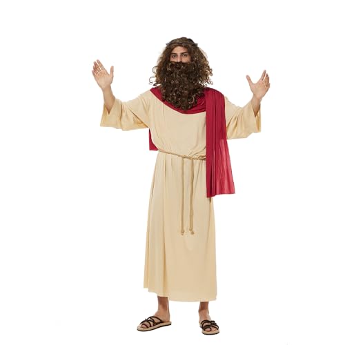 EraSpooky Jesus Kostüm für Erwachsene Männer, Cosplay-Kostüm-Set, Halloween, Weihnachten, Karneval von EraSpooky