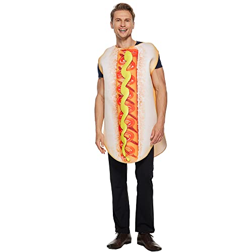 EraSpooky Schwamm Hot Dog Kostüm für Erwachsene für Halloween-Karnevalsparty Hot Dog Cosplay Themenparty EraSpooky Schwamm Hot Dog Kostüm für Erwachsene für Halloween-Karnevalsparty Hot Dog Cosplay Themenparty von EraSpooky
