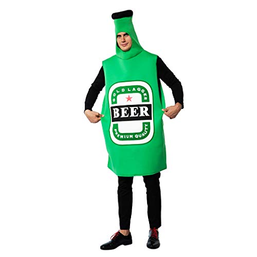 EraSpooky Unisex Bierflasche Kostüm Faschingskostüme Einteiler Halloween Party Karneval Fastnacht Kleid für Erwachsene Herren Damen von EraSpooky