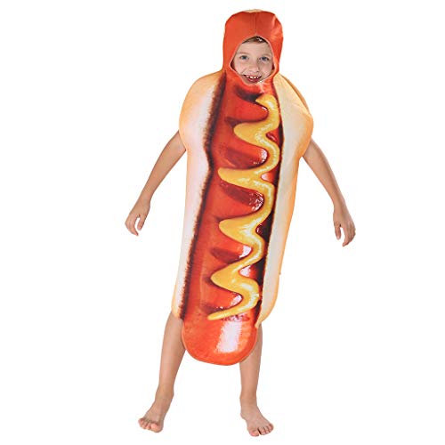 EraSpooky Unisex Essen Lebensmittel Hotdog Kostüm Faschingskostüme Einteiler Halloween Party Karneval Fastnacht Kleid von EraSpooky