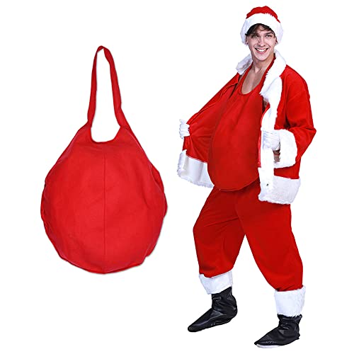 EraSpooky Weihnachtsmann-Bauch-Accessoire, künstlicher gepolsterter Bauch, rot, Erwachsenenkostüm für Herren von EraSpooky