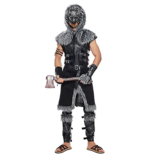 EraSpooky Werwolf Kostüm Erwachsene Männer Viking Wolf Halloween Cosplay Kostüm L von EraSpooky