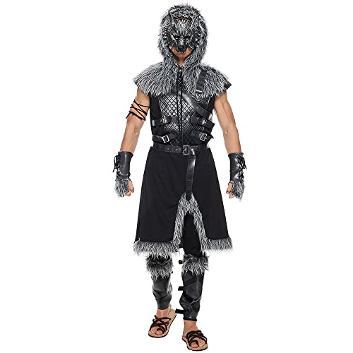 Eraspooky Herren Werwolf Kostüm Erwachsene Wikinger Wolf Halloween Cosplay Anzug von EraSpooky