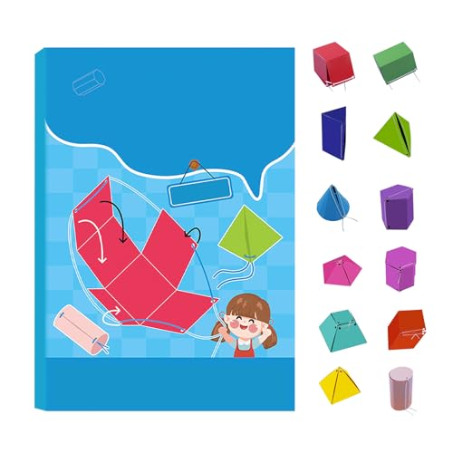 3D-Geometrie-Lernbuch mit Zugschnur, Geometrie für Anfänger mit festen geometrischen Modellen, zusammenklappbare geometrische Formen, Lern-Arbeitsbuch für Kinder, Mädchen, Kleinkinder, Kinder 3D-Geometrie-Lernbuch mit Zugschnur, Geometrie für Anfänger mit festen geometrischen Modellen, zusammenklappbare geometrische Formen, Lern-Arbeitsbuch für Kinder, Mädchen, Kleinkinder, Kinder von Erconsso