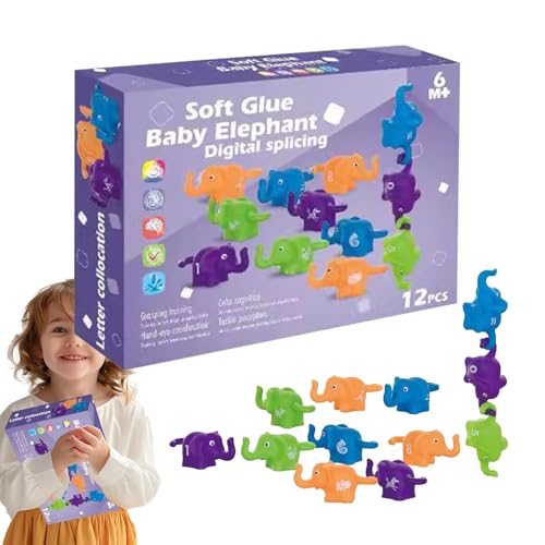 Erconsso Alphabet-Elefanten-Spielzeug, Alphabet-passendes Puzzle-Spielzeug,Puzzle Feinmotorisches Alphabet-Spielzeug | Sicheres und geruchloses Sortierspielzeug für draußen, Zuhause, Schule, Reisen von Erconsso