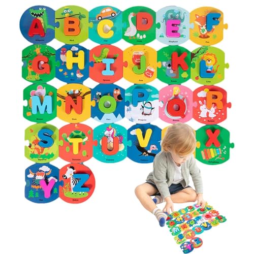 Erconsso Alphabet-Puzzle, Buchstaben-Matching-Spiel - Lernspielzeug aus zum Wortlernen - Bunte Vorschul-Lernaktivitäten, Kindergarten-Schulmaterial für und Mädchen von Erconsso