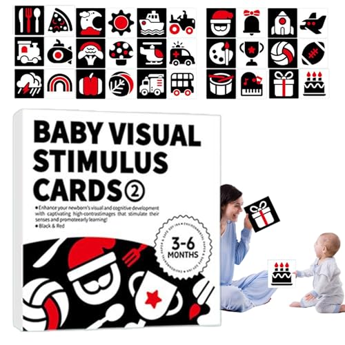 Erconsso Babys Sinneskarte | Baby Aktivitätskarten Schwarz Weiß Set,Visuelle Stimulation Zur Gehirnentwicklung Für Babys Und Kleinkinder Erconsso Babys Sinneskarte | Baby Aktivitätskarten Schwarz Weiß Set,Visuelle Stimulation Zur Gehirnentwicklung Für Babys Und Kleinkinder von Erconsso