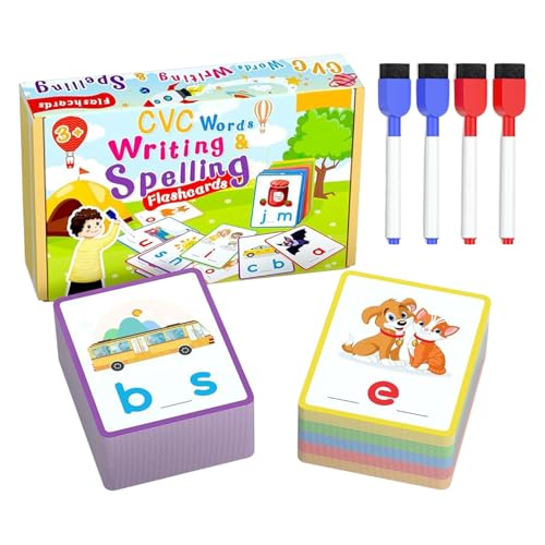 Erconsso Buchstabierspielzeug,Wortspiel | Schreib-Lernkarten Zubehör für Kinder von 3 bis 6 Jahren für den Einsatz in Homeschool Vorschule Klassenzimmer Lesen und Kindergarten Erconsso Buchstabierspielzeug,Wortspiel | Schreib-Lernkarten Zubehör für Kinder von 3 bis 6 Jahren für den Einsatz in Homeschool Vorschule Klassenzimmer Lesen und Kindergarten von Erconsso