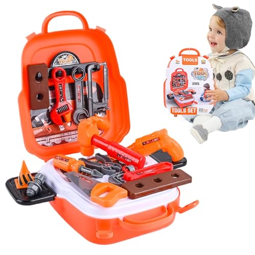 Erconsso Elektrowerkzeug-Set für Kinder, Rollenspiel-Konstruktionsspielzeug - Simulation Kinder-Toolbox | Rollenspiel-Bauwerkzeug-Sets, lustiges Werkzeug-Ausrüstungsset für und Mädchen von Erconsso