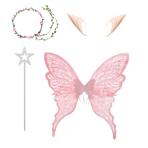 Erconsso Feenflügel Kostüm Für Damen,Kostüm Für Damen Halloween Schmetterlingsfee Flügel - Festliche Verkleidung Für Galabälle Theaterbühne Charakterdarstellung Erconsso Feenflügel Kostüm Für Damen,Kostüm Für Damen Halloween Schmetterlingsfee Flügel - Festliche Verkleidung Für Galabälle Theaterbühne Charakterdarstellung von Erconsso