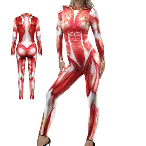 Erconsso Halloween Bodysuit Damen,Bequeme Muskeln Print Jumpsuit für Partys - Humorvolles Karneval Kostüm für Weihnachtsfeiern und Themenfeste Erconsso Halloween Bodysuit Damen,Bequeme Muskeln Print Jumpsuit für Partys - Humorvolles Karneval Kostüm für Weihnachtsfeiern und Themenfeste von Erconsso