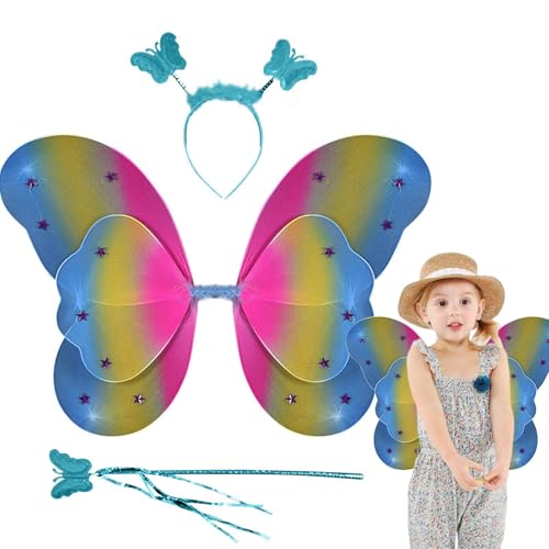 Erconsso Kinder Feenflügel - Haarreifen mit Schmetterlingsstab - Feenflügel Haarreif Kostümzubehör Für Kinder Verkleidungsspiel Erconsso Kinder Feenflügel - Haarreifen mit Schmetterlingsstab - Feenflügel Haarreif Kostümzubehör Für Kinder Verkleidungsspiel von Erconsso