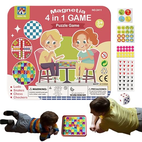 Erconsso Magnetisches Schachbrett, Tragbar 4-in-1 Magnet Schach, Lernspielzeug Für Tischhobby Familienzeit Geburtstag Weihnachten Ostern Erconsso Magnetisches Schachbrett, Tragbar 4-in-1 Magnet Schach, Lernspielzeug Für Tischhobby Familienzeit Geburtstag Weihnachten Ostern von Erconsso