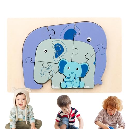 Erconsso Pädagogisches 3D-Cartoon-Puzzle,Pädagogisches 3D-Cartoon-Puzzle für Kinder | Lernen von Holzpuzzles 3D-Cartoon-Puzzle,Lernspielzeug, Cartoon-Puzzles für Zuhause, Reisen, Förderung von von Erconsso