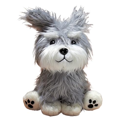 Erconsso Plüsch Schnauzer Hund Spielzeug - Realistisches Plüschtier Für Den Tisch - Schlafbegleiter, Niedliches Plüschtier Für Erwachsene Jugendliche Mädchen Erconsso Plüsch Schnauzer Hund Spielzeug - Realistisches Plüschtier Für Den Tisch - Schlafbegleiter, Niedliches Plüschtier Für Erwachsene Jugendliche Mädchen von Erconsso