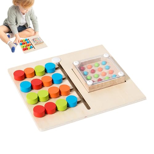 Erconsso Schiebepuzzle für Kinder, farblich passendes Holzpuzzle,Denksportaufgaben für Kinder - Lustiges Schiebepuzzle Battle Balanced Movement Board Reisespielzeug für Mädchen und von Erconsso