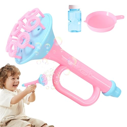 Trompete Bubble Blower, Bubble Blower für Erwachsene, Trompete Bubble Wand Kinder, Trompetenförmiger Blasenstab mit rundem Tablett, Wiederverwendbares Bubble Pipe Set für Gärten, Parks, Spielplätze von Erconsso