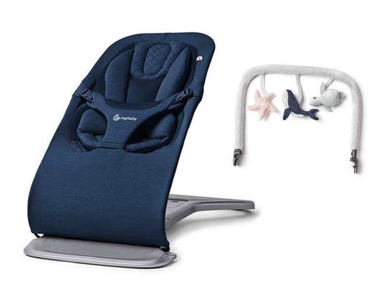 Ergobaby Evolve 3-in-1 Babywippe inkl. Spielbogen, Midnight Blue von Ergobaby