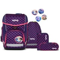 ERGOBAG 01212-900K2-10 Cubo 5-teiliges Schulrucksack-Set PerlentauchBär, lila von Ergobag