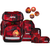 ERGOBAG 01212-90195-10 Cubo 5-teiliges Schulrucksack-Set AlarmBärreitschaft, rot von Ergobag