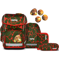 ERGOBAG 01212-90285-10 Cubo 5-teiliges Schulrucksack-Set FeuerspeiBär, orange von Ergobag