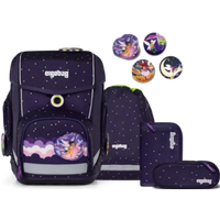 ERGOBAG 01212-90358-10 Cubo 5-teiliges Schulrucksack-Set Neo SternguckBär, lila von Ergobag