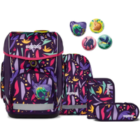 ERGOBAG 01212-90361-10 Cubo 5-teiliges Schulrucksack-Set Neo AmBärzonas, lila von Ergobag